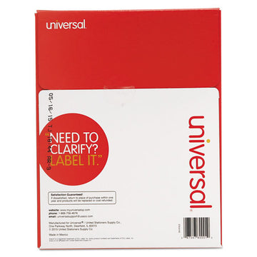 Universal® White Labels, Inkjet-laser Printers, 0.5 X 1.75, White, 80-sheet, 100 Sheets-box freeshipping - TVN Wholesale